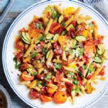 Pasta with Prosciutto, Cherry Tomatoes, and Asiago