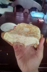 Peanut butter sandwich with egg white