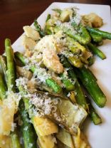 Roasted Asparagus with Artichoke Hearts and Parmesan