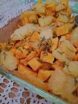 Roasted Sweet Potatoes with Pineapple and Rosemary