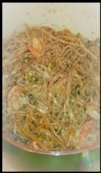 Shrimp Alfredo with Whole Wheat Linguine