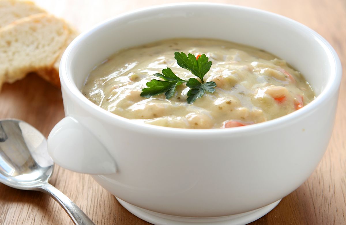 Slow Cooker Cream of Chicken and Rice Soup Recipe | SparkRecipes