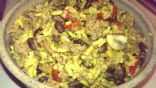 Spicy Ground Turkey with Black beans, Peppers and onions