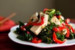 Spicy Stir-Fried Tofu With Kale and Red Pepper