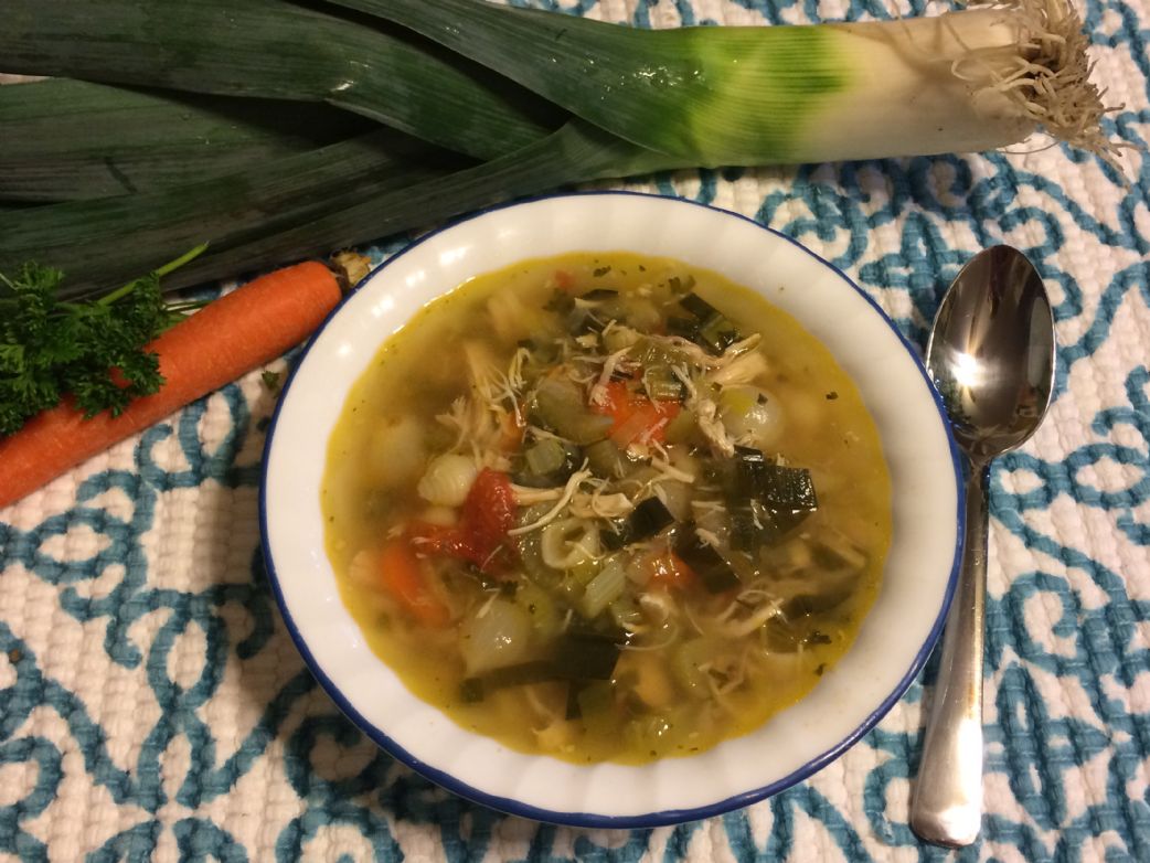 Tina's Chicken Vegetable Soup with Mini Shell Pasta Recipe | SparkRecipes