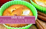 Vegan Whole Wheat Cinnamon Raisin Muffins