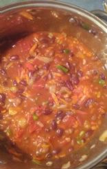 Vegetarian chili 3 can 330 cal