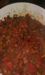 Vegetarian roasted red pepper chili