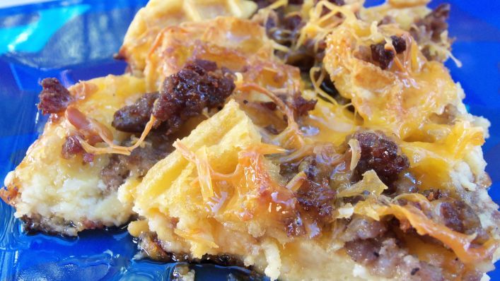 Waffle Breakfast Casserole Recipe | SparkRecipes