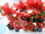 Watermelon, Blueberry, Feta Mint Salad