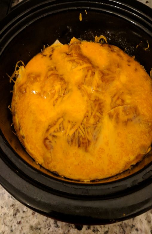 Crockpot Chicken enchilada casserole Recipe | SparkRecipes