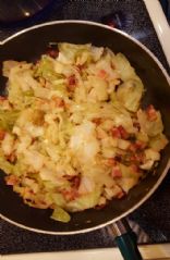 Fried cabbage with bacon &onion
