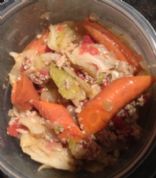 turkey cabbage and carrots
