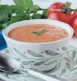 Creamy Tomato Gorgonzola Soup with Fresh Basil