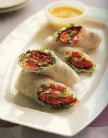Healthy Spring Rolls with Carrot-Ginger Dipping Sauce