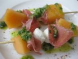 Melon, Prosciutto, and Mozzarella Brochettes