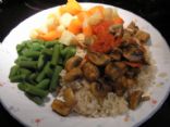 Vegan Mushroom/Tomato Medley over Brown Rice