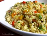 Quinoa with Caramelized Red Onion, Bell Peppers and Garlic