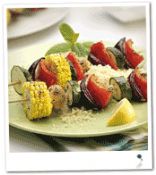 Chunky Vegetable Skewers on Couscous.