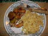 Pork Chops with Cinnamon Apples and Parsleyed Egg Noodles