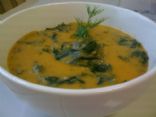 Red Lentil Soup with Kale and Fresh Herbs