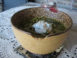 Persian Spinach & Lentil Soup with Yogurt Sauce