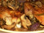 Pan Roasted Chicken with Mushrooms, Onions, and Rosemary