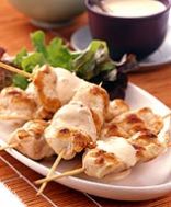 Grilled Chicken Skewers with Satay Sauce 