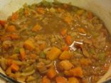 Curried squash and lentil soup