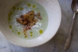 Broccoli & Cheddar Soup with Homemade Croutons