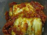 Cheese Filled Eggplant with Tomato Pepper Sauce
