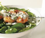 Shrimp Skewers with Tzatziki, Spinach, and Feta