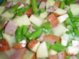 Ham, Green Bean, Potato Soup in crockpot