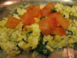 Feta and basil scrambled eggs with extra whites
