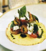 Open Omelette with Ciabatta, Mozzarella & Basil Oil