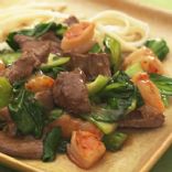 Eating Well Spicy Beef with Shrimp and Bok Choy