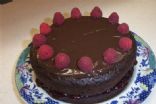 Exquisite 150 calorie chocolate-raspberry cake