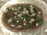 Flatout Multi-Grain Pizza with Spinach, Olives, Garlic