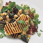 Griddled Halloumi with Minted Chickpea Salad