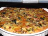 Rice Crusted Ham, Spinach, and Mushroom Quiche