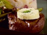 Flaming Filet Mignon with Chive Butter