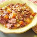 Mixed bean soup with steak