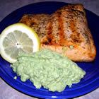 Grilled Salmon with Avocado Dip