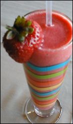 strawberry, banana, grapefruit smoothie