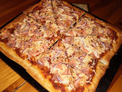 Garlic and Ham Pizza Recipe  SparkRecipes