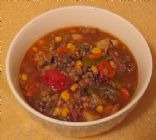Savory Beef Vegetable Soup with Wild Rice