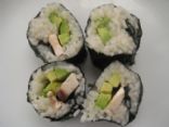 Shelly's lite sushi avocado roll with mushroom