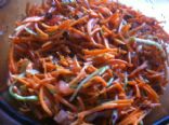 Carrot Slaw (with tomatoes-pesto and thai sauce)