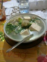Chicken Balls, Tofu and Chinese Greens in Broth (Soup)