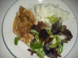 Cider Vinegar Chicken with Smashed Potatoes & Watercress and Cucumber Salad